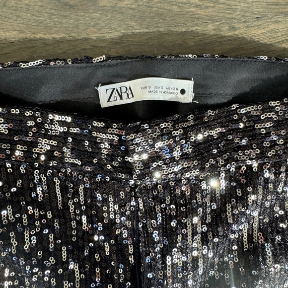 Zara black sequin high waisted flares - Picture 4 of 5
